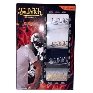 Von Dutch Men’s 4-Pack Crew T-Shirts with printed Logo NEW Size XL NEW